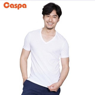 สินค้า Caspa เสื้อยืดคอวี รุ่น397  สีพื้น ใส่ได้ทั้งผู้ชาย-ผู้หญิง รุ่น397