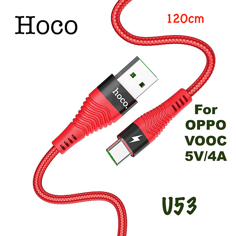 สายชาร์จ-hoco-u53-ชาร์จเร็ว-4-5a-ยาว-1-2m-fast-charging-cable-ของแท้-100-รับประกันนาน-3-เดือน