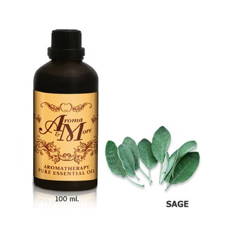 Aroma&amp;More Sage Essential oil 100% / น้ำมันหอมระเหยเสจ 100% Spain 100ML