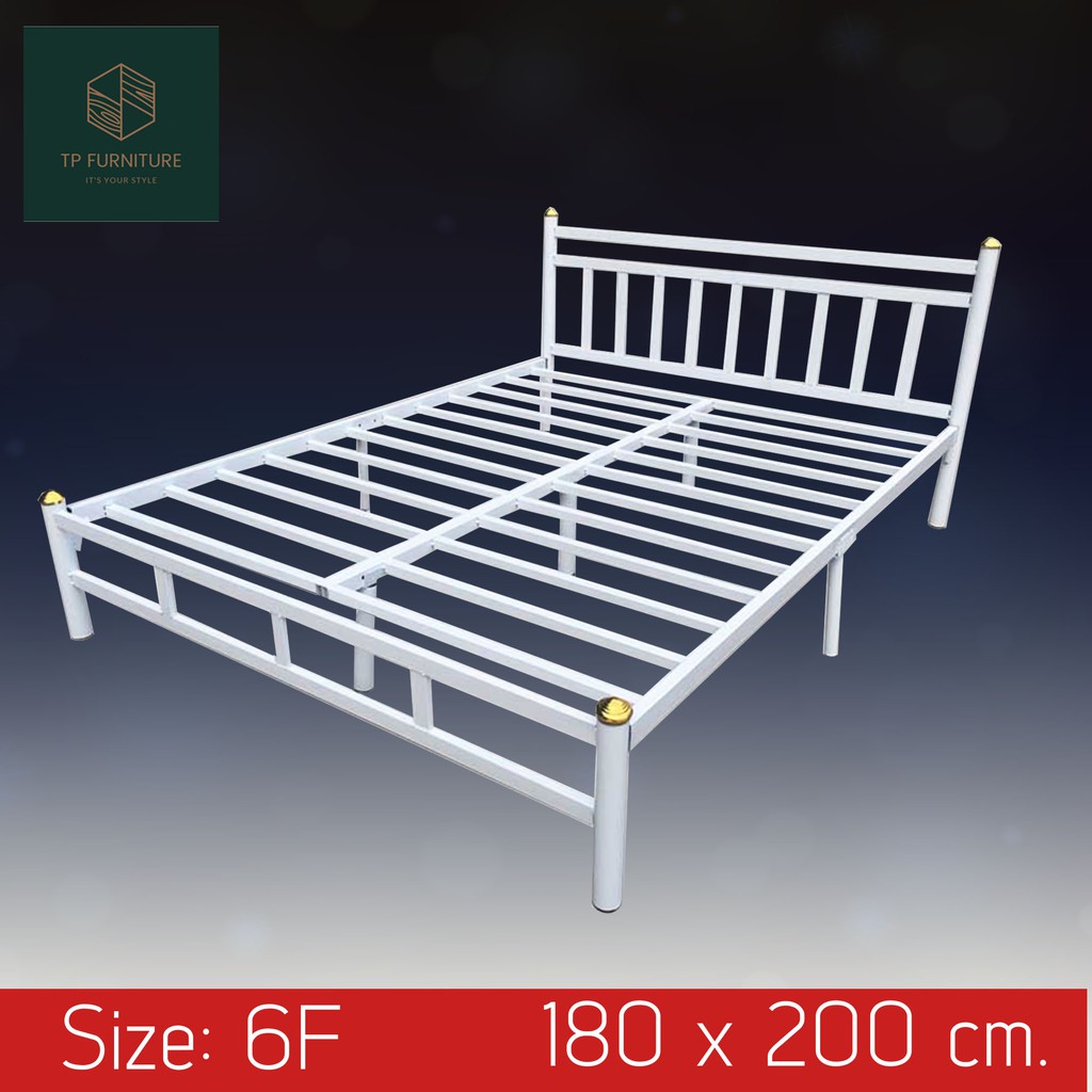 o2hเตียงเหล็ก-6f-รุ่นหัวตรง-เหล็กหนา-0-8มิล-ประกอบง่าย-ขนาดรูปที่3-สูง27cm