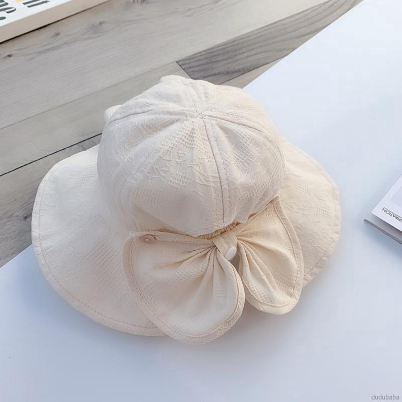 dudubaba-หมวกเจ้าหญิง-ผูกโบ-สีพื้น-สำหรับเด็ก