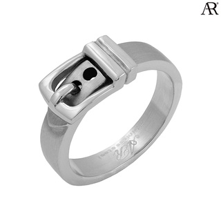 ANGELINO RUFOLO Ring ดีไซน์ Belt แหวนผู้ชาย Stainless Steel 316L(สแตนเลสสตีล)คุณภาพเยี่ยม สีเงิน