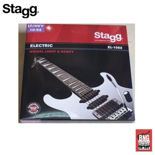 STAGG EL-1052  สายกีตาร์ไฟฟ้า ใช้สำหรับกีต้าร์ไฟฟ้า มี 6 สาย ผลิตจากวัสดุ Nickel ของแท้ มีขนาด 10, 13, 17, 30, 42, 52