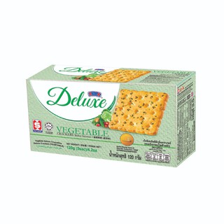 Kerk Deluxe Vegetable Crackers เว็จเทเบิล ดีลักซ์ แครกเกอร์ ขนมปังกรอบโรยด้วยผัก ตราเคิร์ก 120 กรัม