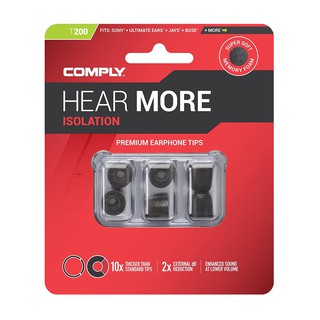 ภาพขนาดย่อของสินค้าComply T100 T200 T400 T500 Memory Foam Earphone Tips Super Soft Memory Foam Premium Earphone Tips