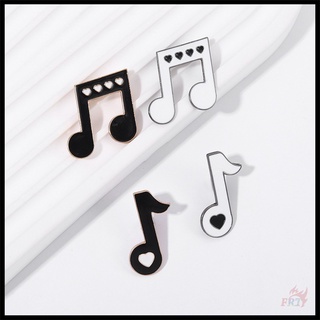 ★ Love Notes - เข็มกลัดแปดโน้ต สีขาว ดํา ★ เข็มกลัดเคลือบ รูปเพลง Doodle สําหรับติดกระเป๋าเป้สะพายหลัง 1 ชิ้น