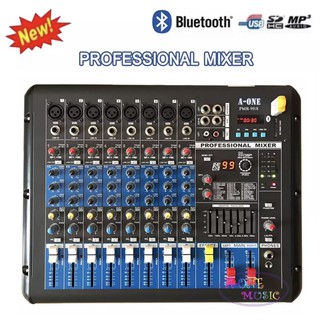 เพาเวอร์มิกเซอร์ 8ช่อง เครื่องผสมสัญญาณเสียงแบบมีกำลังขยายในตัว POWER MIXER BLUETOOTH รุ่น PM R-99