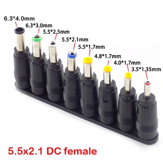 ภาพขนาดย่อของภาพหน้าปกสินค้า8 in 1 อะแดปเตอร์ปลั๊กแจ็คเชื่อมต่อ DC ตัวเมีย เป็นตัวผู้ 6.3 6.0 5.5 4.8 4.0 3.5 2.5 2.1 1.7 1.35 ขนาด 5.5*2.1 มม. จากร้าน szhfsp.th บน Shopee ภาพที่ 1