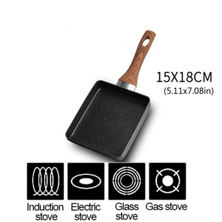 ♈❣✈Retangular Omelette Pan Tamagoyaki Egg Pan, Nonstick Maifan Stone, Anti-Scalding Handle, Japanese Style Small Frying