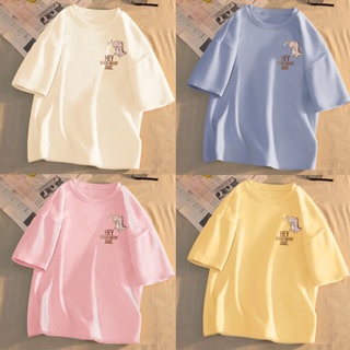 AYF039เสื้อยืดแขนสั้นผู้หญิงฤดูร้อนสุทธิสีแดง ins สไตล์เสื้ออินเทรนด์หลวมและบางแฟชั่นเวอร์ชั่นเกาหลี