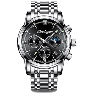 นาฬิกาข้อมือควอตซ์แฟชั่น กันน้ํา อเนกประสงค์ สวยหรู สไตล์นักธุรกิจ สําหรับผู้ชาย