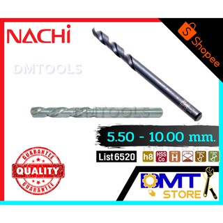 NACHI HSS-CO ดอกสว่านไฮสปีดโคบอลต์ 5.50-10.00 mm L6520