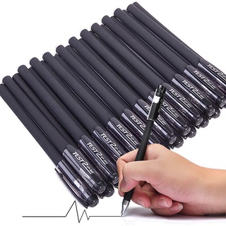 ปากกาเจลสีดำ 10 แพ็ค✣[จุดที่สอง] ปากกาเจลฝ้าสีดำ0.5หัวกระสุนปากกาไฮดรอนเต็มเข็มสำนักงานสอบนักเรียน