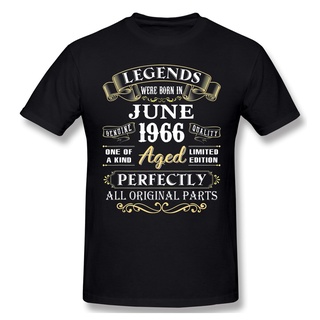 [S-5XL] เสื้อยืดแขนสั้น คอกลม ผ้าฝ้าย พิมพ์ลายอนิเมะ Legends Were Born In June 1966 สําหรับผู้ชาย