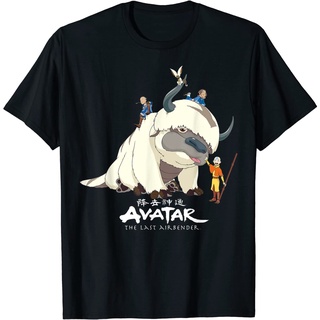 เสื้อยืด ผ้าฝ้าย พิมพ์ลาย Avatar: The Last Airbender Appa Group Shot สําหรับผู้ชาย