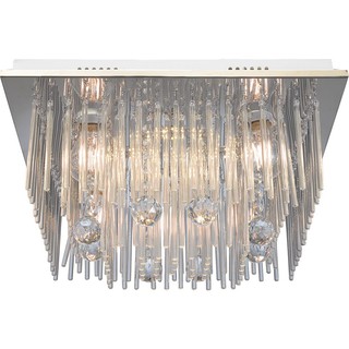 Lamp tray CEILING LIGHT C5173/4+4 CH CARINI GLASS MODERN CLEAR 1LIGHT LED Interior lamp Light bulb โคมไฟถาด ไฟถาด CARINI