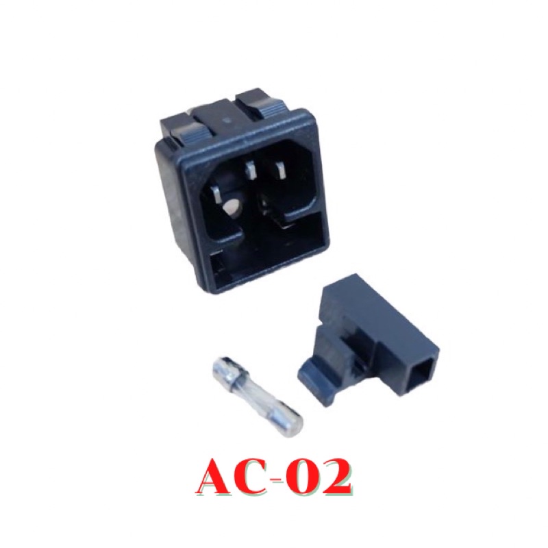AC-02 Plug Socket 3 Pin Male AC250V พร้อมสวิทช์และฟิวส์ 10A | Shopee ...
