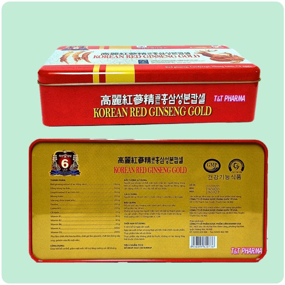 korean-red-ginseng-gold-โสมแดงเกาหลี-อายุ-6-ปี-สกัดเข้มข้น100-1150mg-1-กล่องมี-60-เม็ด-โสมแดงเกาหลีของแท้100