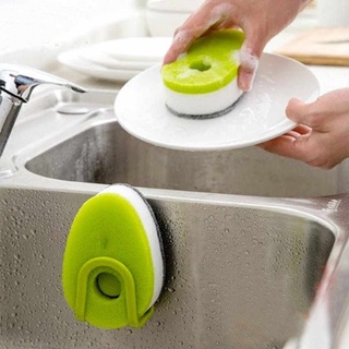 ฟองน้ำล้างจาน ฟองน้ำพร้อมช่องใส่น้ำยาล้างจาน ที่เเขวน+ ฟองน้ำเเพ็ค 3 ชิ้น รุ่น soapy sponge-10Nov-J1