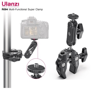 ULANZI R094 อุปกรณ์เมาท์ขาตั้งอะลูมิเนียมหมุนได้ 360 องศาพร้อมสกรู 1/4 นิ้ว 3/8 นิ้วหมุนได้ 1.5กก