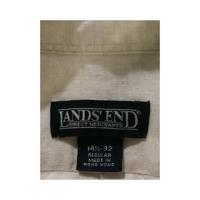 lands-end-brand-2nd-hand-bk3-เสื้อเชิ้ตแขนยาวผ้าลินิน-size-14-1-2-32-made-in-hong-kong-แท้มือสองนำเข้า-่