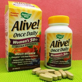 💥pre order💥🇺🇸 Natures Way, Alive! Once Daily, Womens 50+ Multi-Vitamin, 60 Tablets