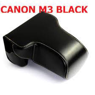 Classic PU Leather Camera Case Bag Protective Pouch with Shoulder Strap for Canon M3 (BLACK) (0860)