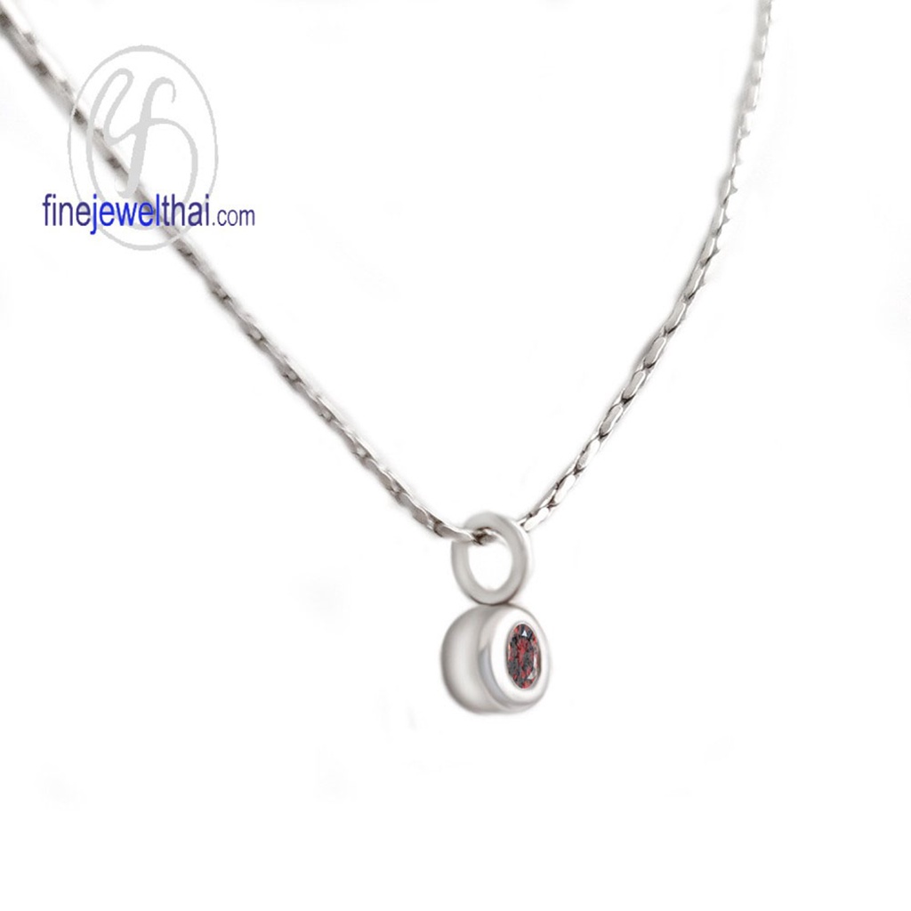 finejewelthai-จี้โกเมน-โกเมน-จี้เงินแท้-พลอยประจำเดือนเกิด-garnet-silver-pendant-birthstone-p1132gm00