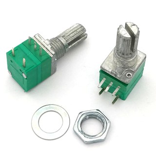 สินค้า VR Linear Mono Audio/Amplifier Potentiometer 5-Pin With Switch ตัวต้านทานปรับค่าได้พร้อมสวิตซ์ โวลุ่ม 5 ขา