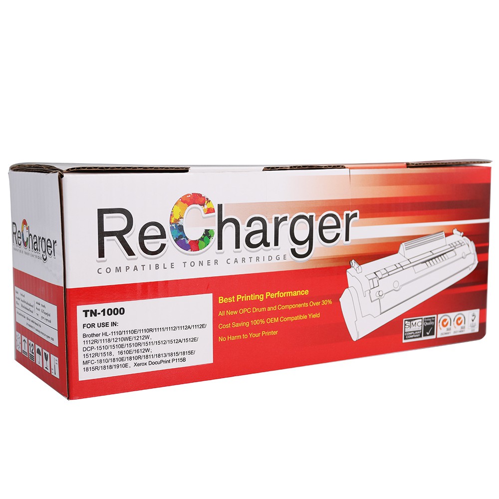 recharger-toner-ตลับหมึกเลเซอร์เทียบเท่า-brother-tn-1000-ใช้กับเครื่องรุ่น-brother-hl-1110-1210w-dcp-1510-1610w