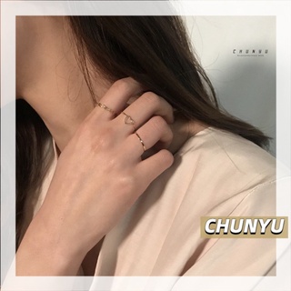 ภาพขนาดย่อของสินค้าCHUNYU แหวนเซต4วง สีทองอมชมพูสวยมากๆ 031