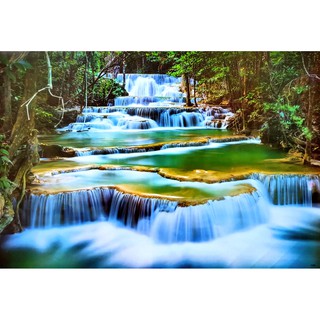 โปสเตอร์ รูปถ่าย น้ำตก วิว ธรรมชาติ ภาพมงคล เสริมฮวงจุ้ย Landscapes Nature POSTER 23”x34” Inch Waterfalls Mountain V10