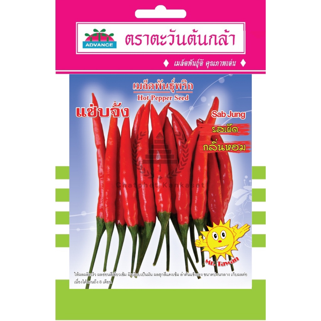 เมล็ดพันธุ์-พริก-แซ่บจัง-1-กรัม-ซอง-ตราตะวันต้นกล้า