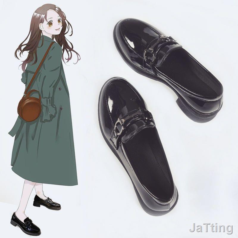 ภาพสินค้าF7b รองเท้าลำลอง รองเท้าผู้หญิงขนาดใหญ่ 35-43 ขนาดสีดำหนังนุ่มนักเรียนรองเท้าหนังขนาดเล็กแบนย้อนยุคญี่ปุ่น 41 รอบนิ จากร้าน shoeslady_du บน Shopee ภาพที่ 2
