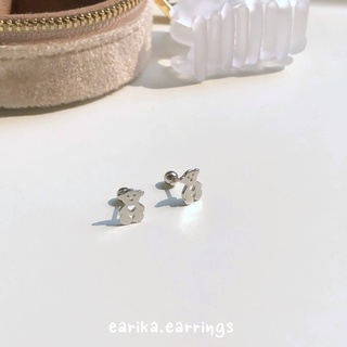earika.earrings - grizzly &amp; soul piercing จิวหูเงินแท้จี้น้องหมีหัวใจ (ราคาต่อชิ้น) เหมาะสำหรับคนแพ้ง่าย