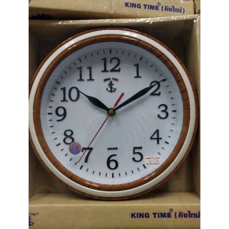 นาฬิกาแขวนผนังตราสมอของแท้ต้องมีโซ่-ขนาด10นิ้วมีขอบขาวและสีงาช้าง