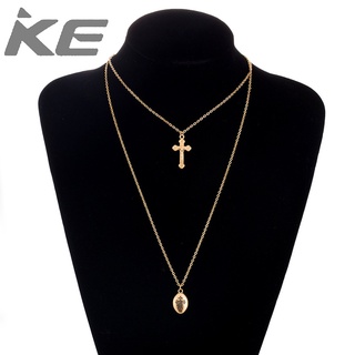 Jewelry Simple Alloy Geometric Drop Cross MultiNecklace for girls for women low price