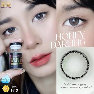 ✨ Honey Darling  gray (Wink lens) ขนาดมินิ Mini  ☀️กรองแสง uv (บิ๊กอาย คอนแทคเลนส์ Bigeye)