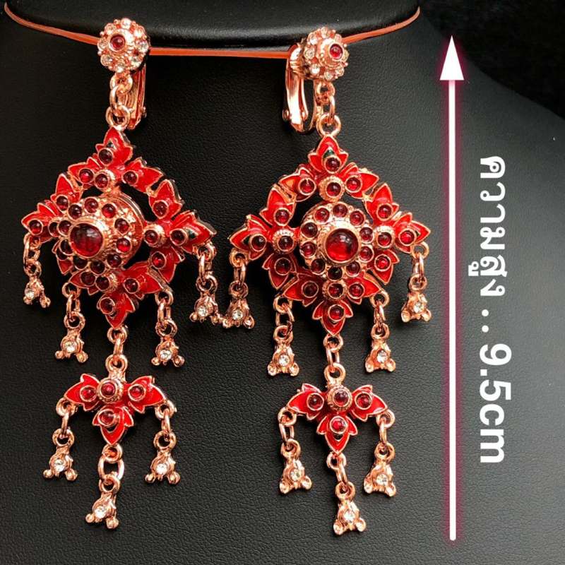 vintage-jewelryเครื่องประดับชุดไทยนากลงยา-พร้อม-ต่างหู-หัวเข็มขัดพร้อมสายเข็มขัด-มาใหม่
