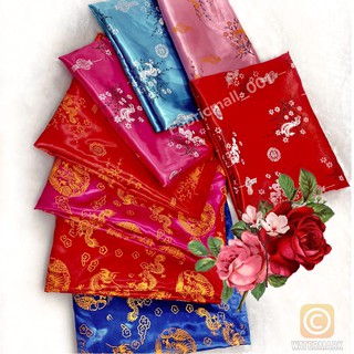 พร้อมส่ง ผ้า ผ้าเมตร ผ้าหลา ผ้าซาติน ตรุษจีน ลายมังกร เดรสลายมังกร ผ้าเครป ผ้าต่วน ผ้าลายจีน ชุดกี่เพ้า หน้ากว้าง 45"