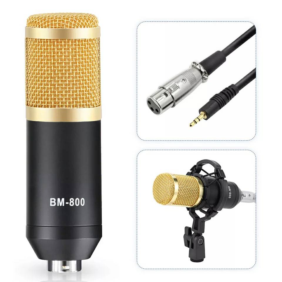 ไมโครโฟนอัดเสียงไมค์คอนเดนเซอร์condenser-microphone-รุ่น-bm-800-เครื่องขยายเสียงไมโครโฟนบันทึกเสียง