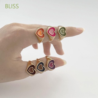 Bliss แหวนรูปหัวใจสไตล์วินเทจเครื่องประดับแฟชั่นสตรี