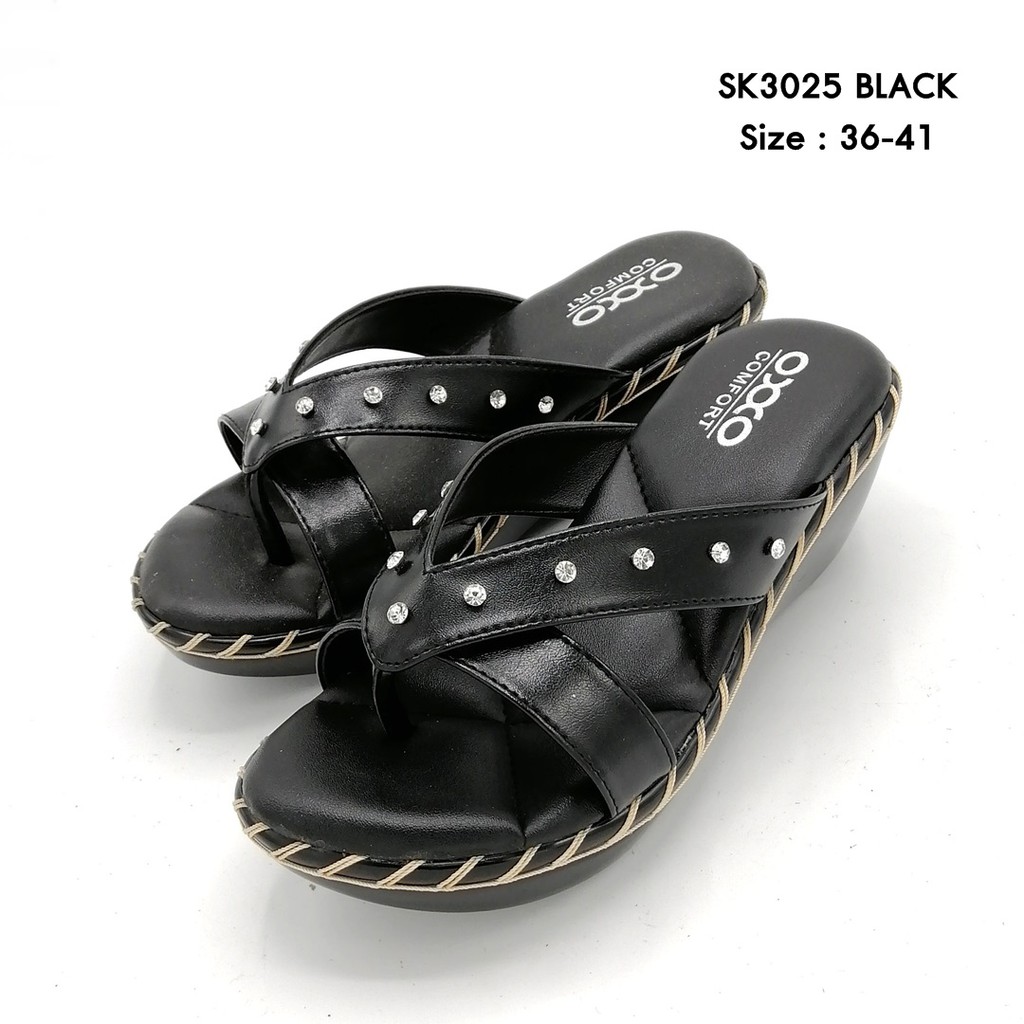 5okshop-รองเท้าแตะเพื่อสุขภาพ-แฟชั่น-หน้าคีบ-อะไหล่เพชร-ส้นเตารีดเย็บเชือก-สูง2นิ้ว-ทำด้วยหนังพียู-นิ่มใส่สบาย-sk3025