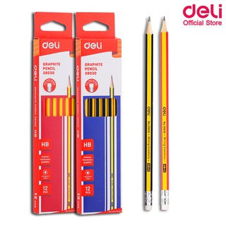 Deli 38030 Graphite Pencil ดินสอไม้ HB สำหรับโรงเรียน แพ็ค 12 กล่อง ดินสอ ดินสอไม้ ดินสอดำ ดินสอ2B เครื่องเขียน