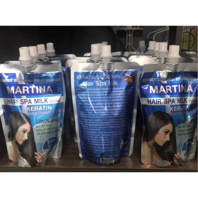 ภาพสินค้า3ชิ้นสุดคุ้ม Martina hair spa milk ใช้สารเคมี ยืด ย้อม พร้อมทำสปาร้อน ปรับโครงสร้างเส้นผม ปริมาณ 3*130มล. ( 3ซอง ) จากร้าน 105beautyshop บน Shopee ภาพที่ 3