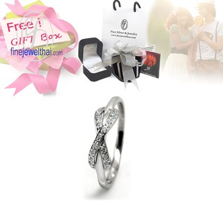 Finejewelthai แหวนเพชร-แหวนเงิน-แหวนคู่-เงินแท้-เพชรสังเคราะห์-Couple-Diamond CZ-Silver-Wedding-Ring - Gift_set106