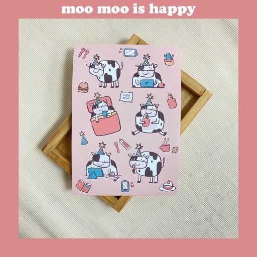 moo-moo-is-happy-สติกเกอร์น้องวัวแฮปปี้-น่ารัก-cow-sticker-สติกเกอร์น่ารัก-พร้อมส่ง-ตกแต่งสมุด-ไดคัท