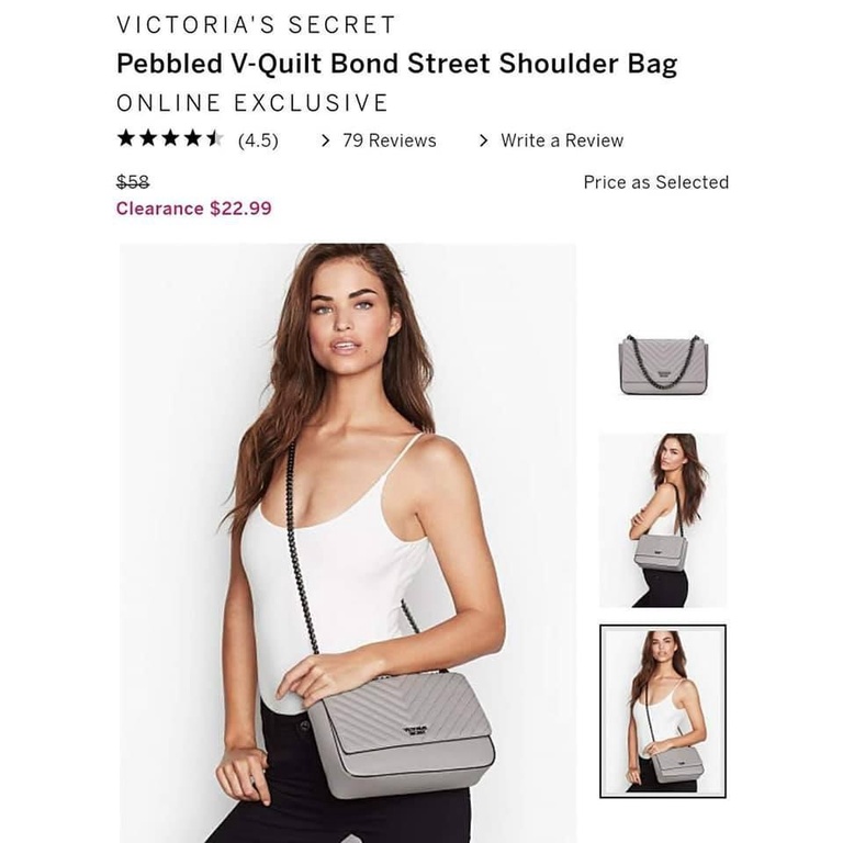 VICTORIA'S SECRET PEBBLED V-QUILT SHOULDER BAG