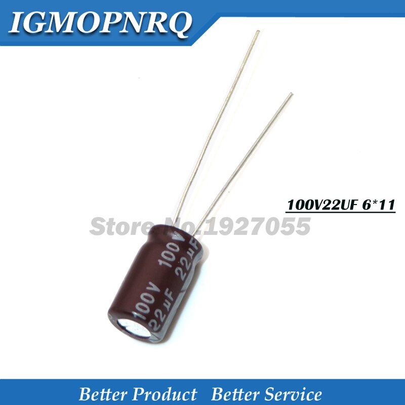 50 Condensatori Elettrolitici 22uF 100V 22mfd 100volt 6x11mm Radiale CX