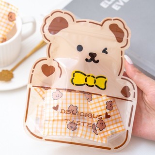 ภาพหน้าปกสินค้าซองซิปล็อค ถุงซิปล็อค ถุงขนม ลายน้องหมี สุดเกาหลีแสนน่ารัก  (หมีน้ำตาล 🐻) ที่เกี่ยวข้อง